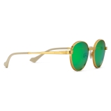 Gucci - Round-Frame Sunglasses - Gold Green - Gucci Eyewear