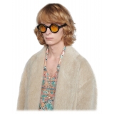 Gucci - Round-Frame Sunglasses - Black Yellow - Gucci Eyewear