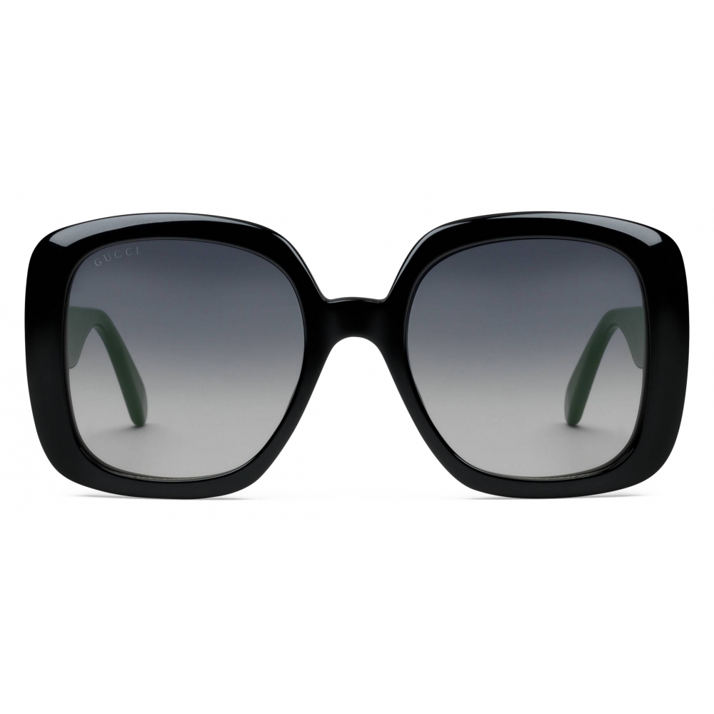Gucci Square Sunglasses With Web Black Gucci Eyewear Avvenice