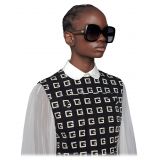 Gucci - Occhiale da Sole Quadrati con Motivo Web - Nero - Gucci Eyewear