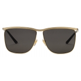 Gucci - Square-Frame Sunglasses - Gold Grey - Gucci Eyewear