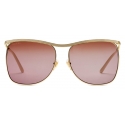 Gucci - Square-Frame Sunglasses - Gold Burgundy - Gucci Eyewear