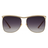 Gucci - Occhiale da Sole Quadrati - Oro Grigio - Gucci Eyewear