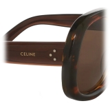 Céline - Occhiali da Sole Rotondi S163 in Acetato - Avana a Righe - Occhiali da Sole - Céline Eyewear