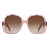 Céline - Oversized S158 Sunglasses in Acetate - Transparent Rose - Sunglasses - Céline Eyewear