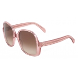 Céline - Oversized S158 Sunglasses in Acetate - Transparent Rose - Sunglasses - Céline Eyewear