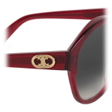 Céline - Maillon Triomphe 01 Sunglasses in Acetate - Transparent Burgundy - Sunglasses - Céline Eyewear