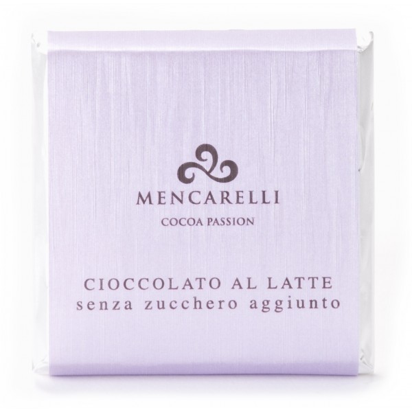 Mencarelli Cocoa Passion - Tavoletta Cioccolato al Latte Senza Zucchero - Tavoletta Cioccolato 50 g
