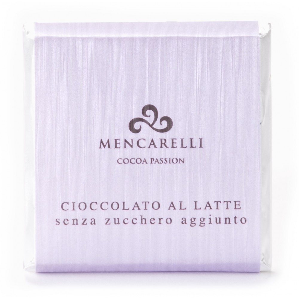 Mencarelli Cocoa Passion - Tavoletta Cioccolato al Latte Senza Zucchero - Tavoletta Cioccolato 50 g