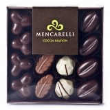 Mencarelli Cocoa Passion - Scatola Trasparente 16 Praline Assortite - Cioccolatini Artigianali 160 g