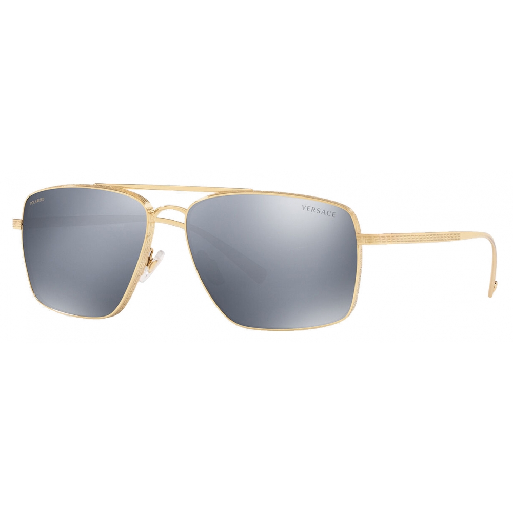 Versace - Sunglasses Greca Square Polarized - Gold - Sunglasses ...