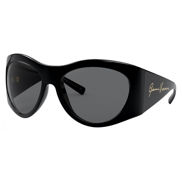 Versace - Occhiale da Sole Rotondi GV Signature - Nero - Occhiali da Sole - Versace Eyewear