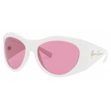 Versace - Occhiale da Sole Rotondi GV Signature - Rosa - Occhiali da Sole - Versace Eyewear