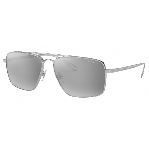 Versace - Sunglasses Greca Square - Silver - Sunglasses - Versace Eyewear
