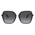 Valentino - Occhiale da Sole Squadrato in Acetato con Stud Funzionale - Nero - Valentino Eyewear