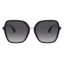 Valentino - Squared Acetate Frame with Functional Stud Sunglasses - Black - Valentino Eyewear