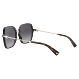 Valentino - Squared Acetate Frame with Functional Stud Sunglasses - Black - Valentino Eyewear