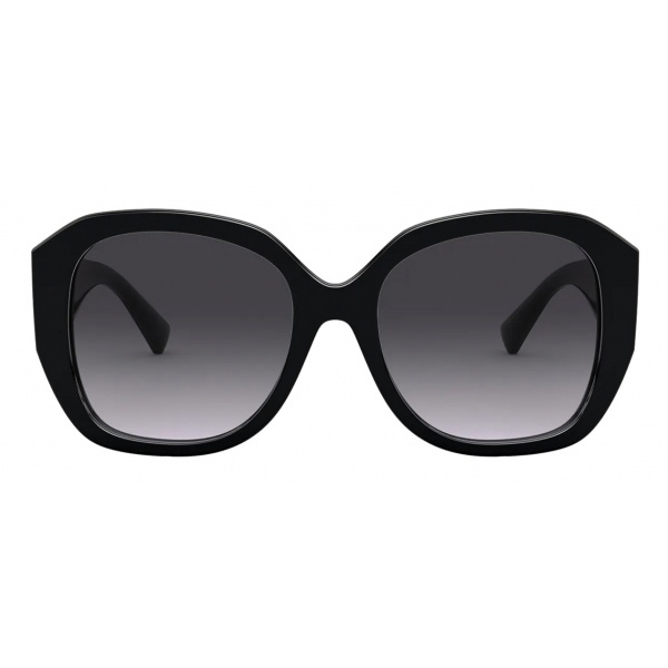 Valentino - Occhiale da Sole Squadrato in Acetato Vlogo Signature - Nero - Valentino Eyewear