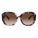 Valentino - Squared Acetate Frame with Vlogo Signature Sunglasses - Havana Brown - Valentino Eyewear