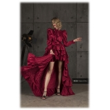 Danilo Forestieri - Maxi Abito Asimmetrico con Volant e Ruches - Haute Couture Made in Italy - Luxury Exclusive Collection