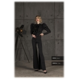 Danilo Forestieri - Pantalone a Zampa con Spacchi Centrali in Seta - Haute Couture Made in Italy - Luxury Exclusive Collection