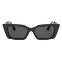 Valentino - Occhiale da Sole in Acetato con Vlogo Cristalli - Nero - Valentino Eyewear