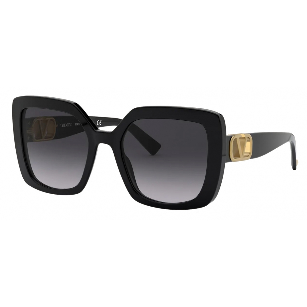 Valentino - Squared Acetate Frame with Vlogo Sunglasses - Black ...