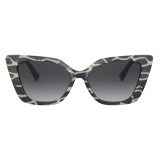 Valentino - Vlogo Cat-Eye Acetate Frame Sunglasses - Black - Valentino Eyewear