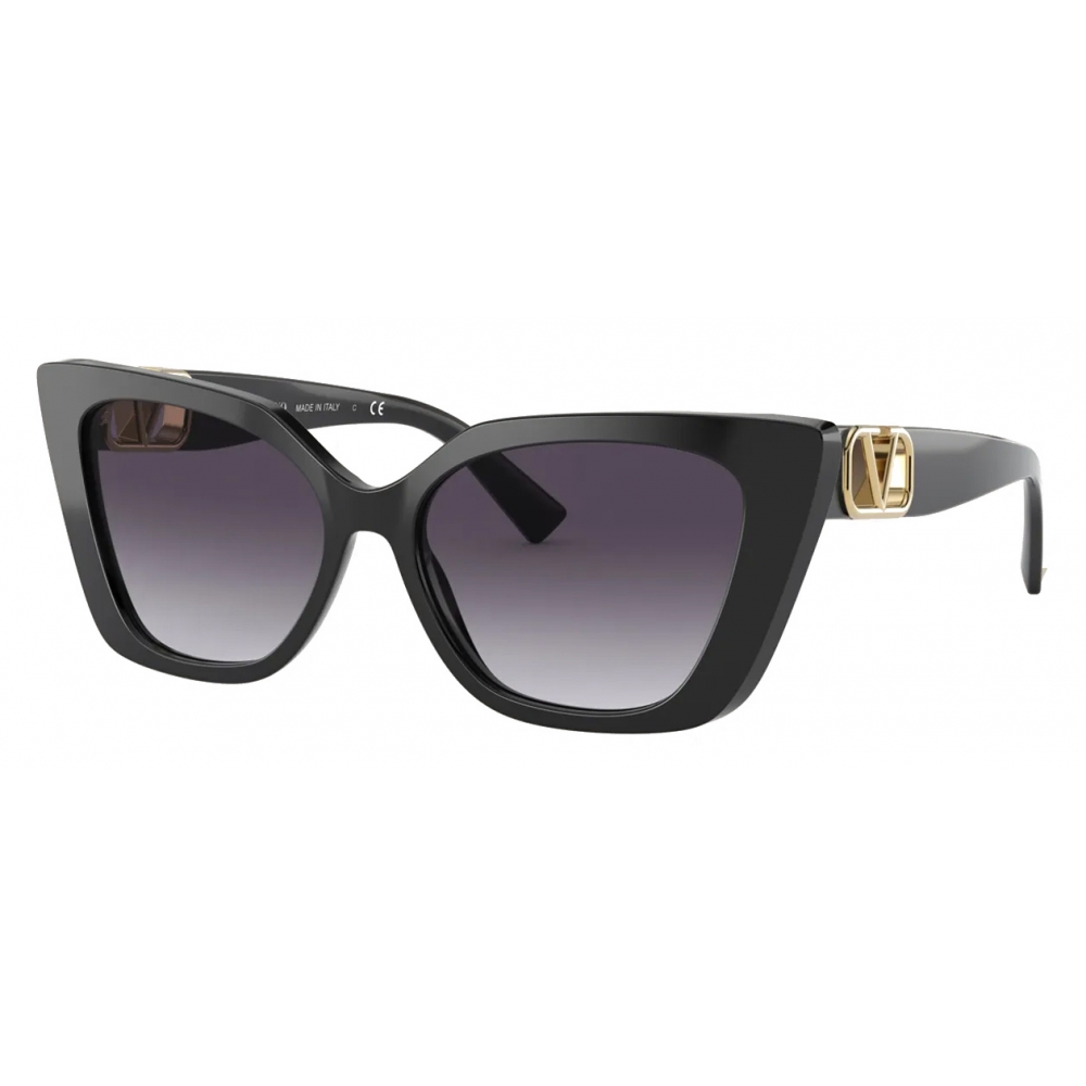 Valentino - Vlogo Cat-Eye Acetate Frame Sunglasses - Black Gray ...