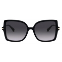 Valentino - Occhiale da Sole Squadrato in Acetato Stud - Nero - Valentino Eyewear