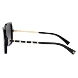 Valentino - Squared Acetate Frame with Studs Sunglasses - Black - Valentino Eyewear
