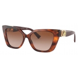 Valentino - Vlogo Cat-Eye Acetate Frame Sunglasses - Maroon Brown - Valentino Eyewear