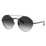 Valentino - Occhiale da Sole Tondo in Metallo con Stud - Rutenio Nero - Valentino Eyewear