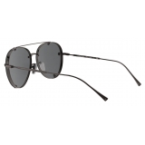 Valentino - Pilot Metal Frame with Crystals Sunglasses - Ruthenium Black - Valentino Eyewear