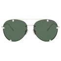 Valentino - Pilot Metal Frame with Crystals Sunglasses - Gold Green - Valentino Eyewear