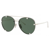 Valentino - Occhiale da Sole Pilot in Metallo con Cristalli - Oro Verde - Valentino Eyewear