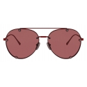 Valentino - Occhiale da Sole Pilot in Metallo con Cristalli - Rosso - Valentino Eyewear