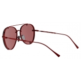 Valentino - Occhiale da Sole Pilot in Metallo con Cristalli - Rosso - Valentino Eyewear