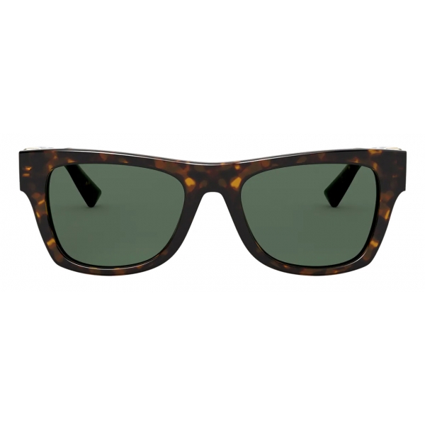 Valentino - Rectangular Acetate Frame with Vlogo Sunglasses - Black - Valentino Eyewear