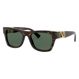 Valentino - Occhiale da Sole Rettangolare in Acetato con Vlogo - Nero - Valentino Eyewear