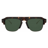 Valentino - Occhiale da Sole Squarata in Acetato con Vlogo - Havana Verde - Valentino Eyewear