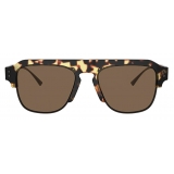 Valentino - Squared Acetate Frame with Vlogo Sunglasses - Havana Brown - Valentino Eyewear