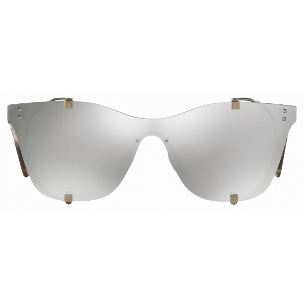 Valentino - VLTN Frameless Mirrored Sunglasses - Blue - Valentino Eyewear