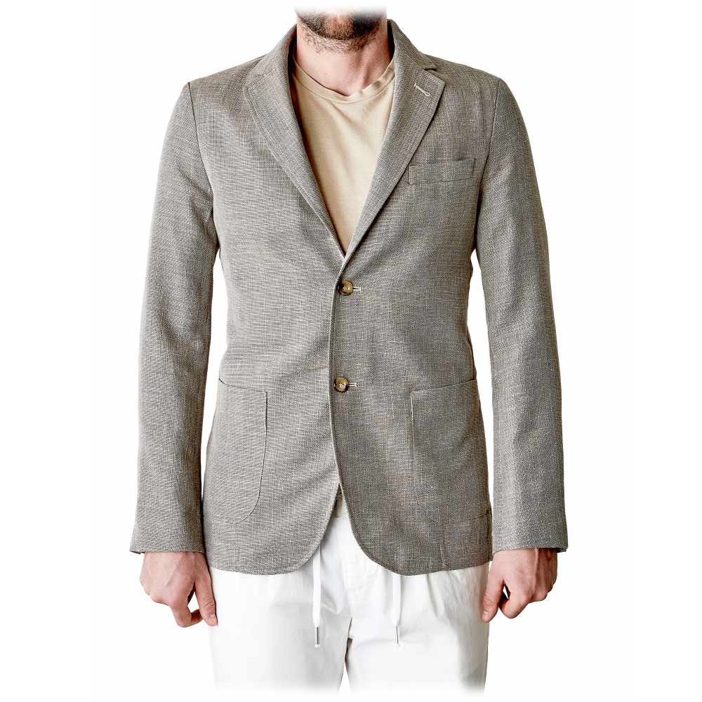 Cruna - Chelsea Linen Jacket - 556 - Terra - Handmade in Italy - Luxury  High Quality Jacket