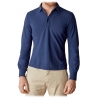 Cruna - Polo a Manica Lunga Cannes - 573 - Navy - Handmade in Italy - Felpa di Alta Qualità Luxury