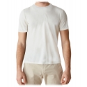 Cruna - Nizza T-Shirt - 573 - Off White - Handmade in Italy - Luxury High Quality T-Shirt