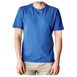 Cruna - T-Shirt Nizza - 573 - Blu Royal - Handmade in Italy - T-Shirt di Alta Qualità Luxury