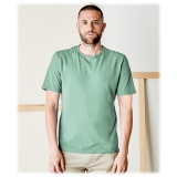 Cruna - T-Shirt Nizza - 573 - Verde - Handmade in Italy - T-Shirt di Alta Qualità Luxury