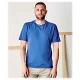 Cruna - Nizza T-Shirt - 573 - Royal Blue - Handmade in Italy - Luxury High Quality T-Shirt