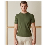 Cruna - T-Shirt Nizza - 573 - Army - Handmade in Italy - T-Shirt di Alta Qualità Luxury
